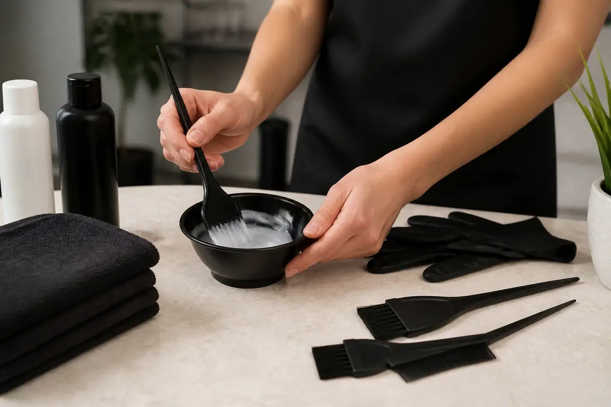 beauty-salons - hands-mixing-a