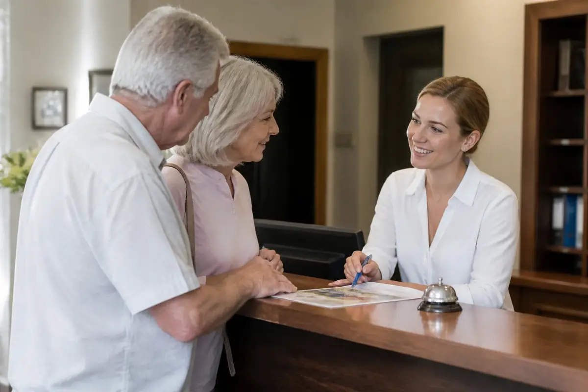 hotels - receptionist-speaking