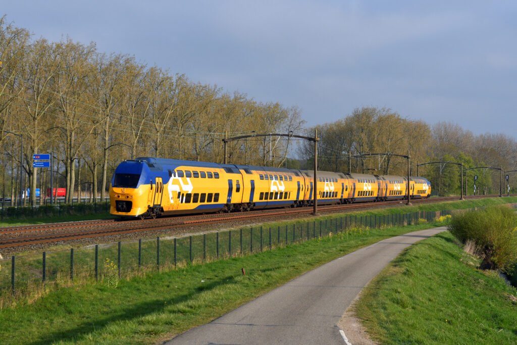 A Dutch NS double-decker intercity train