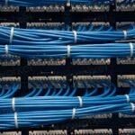 Blue computer wires. Original public domain image from Flickr
