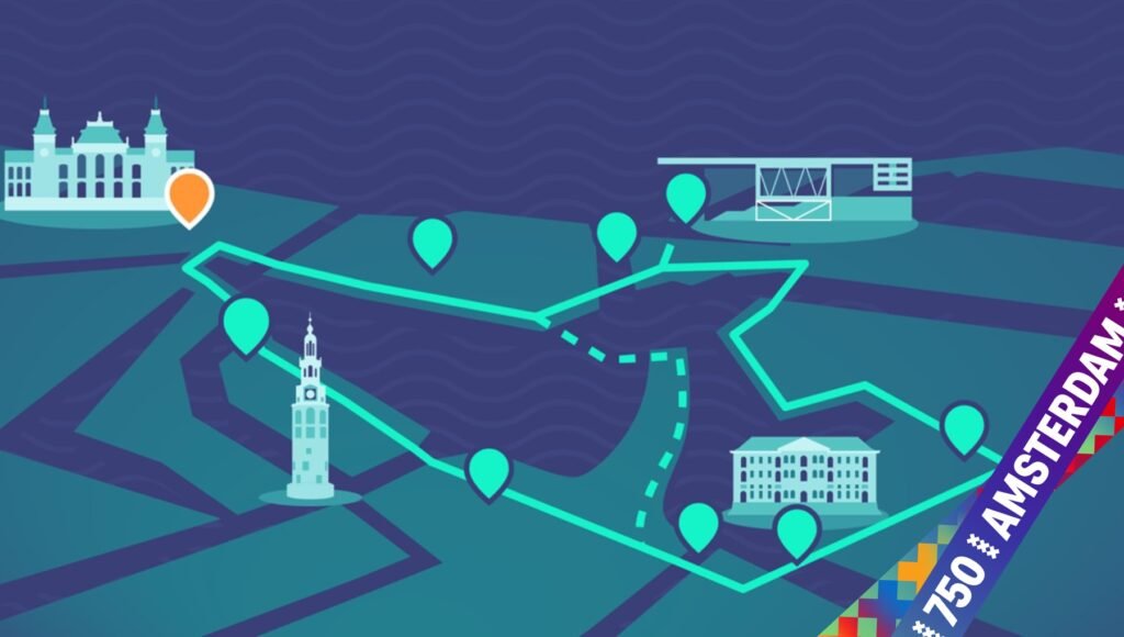 Follow an interactive self-guided walking route around Oosterdok