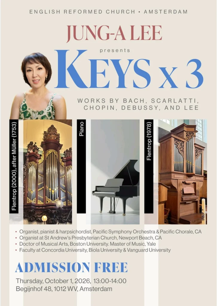 Free organ and piano music on the Begijnhof