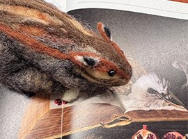 Needle-felt woollen forest creatures using taxidermy models