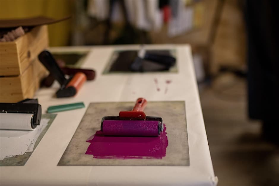 Learn lino printing onto paper or fabric