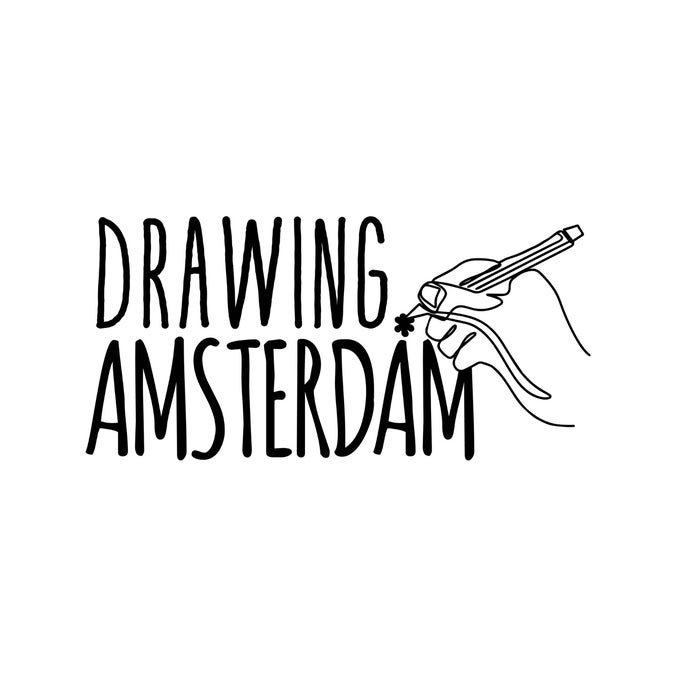 Drawing Amsterdam sketches from Babel café’s top floor