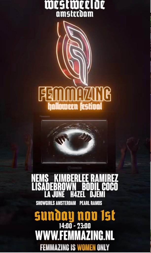 Costumes and scare actors at Femmazing’s Halloween festival