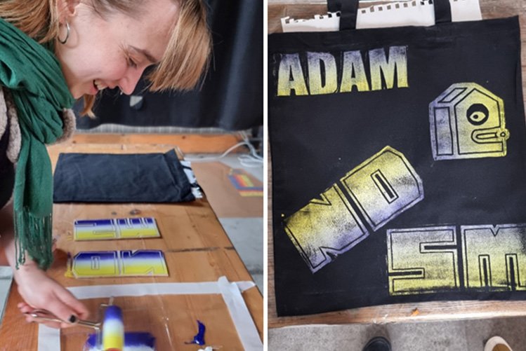 Carve a lino block and print your own tote bag
