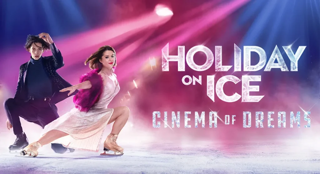 A theater staging of Holiday on Ice: Cinema of Dreams