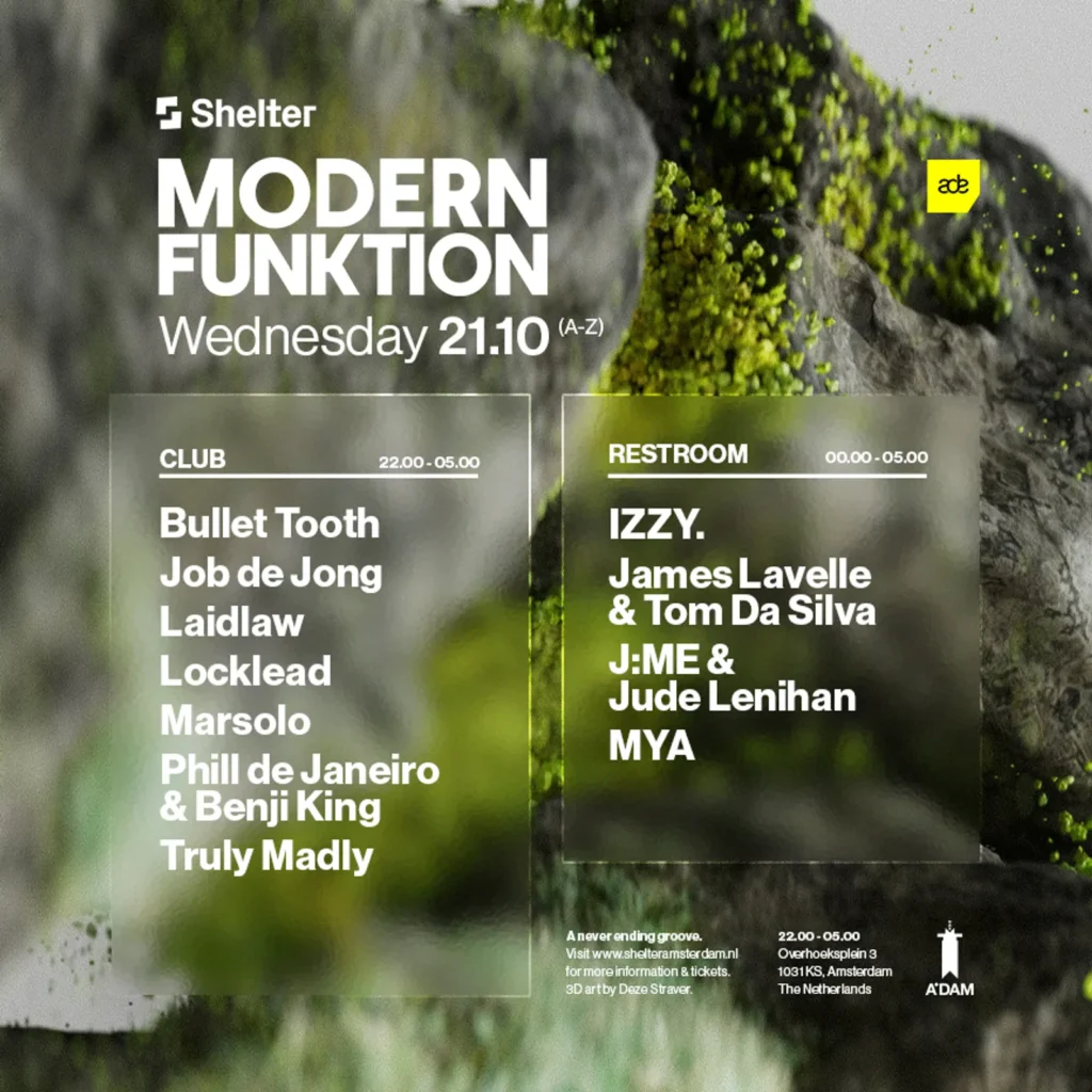 Shelter x Modern Funktion across two club rooms