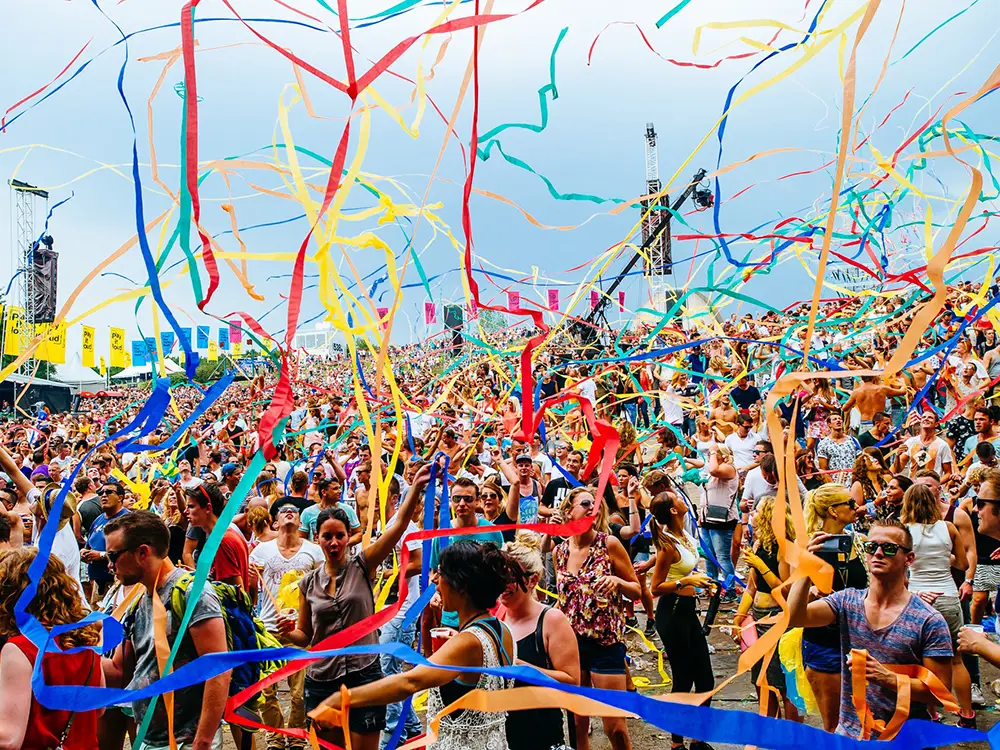 Circus tents and outdoor stages at Dance Valley