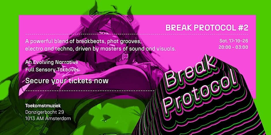 Breakbeats and live visuals at BREAK PROTOCOL #2