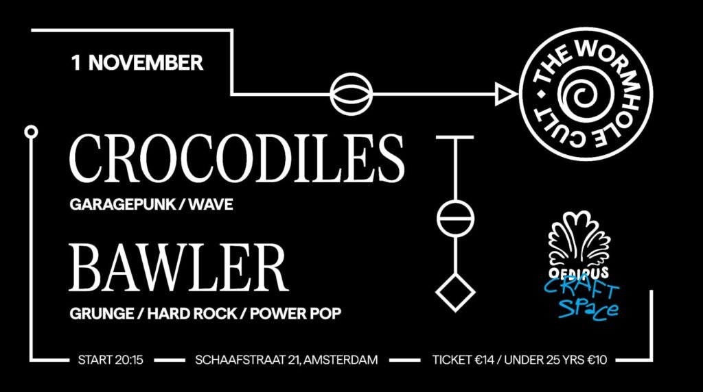 Noise-pop band Crocodiles and Utrecht grunge outfit Bawler