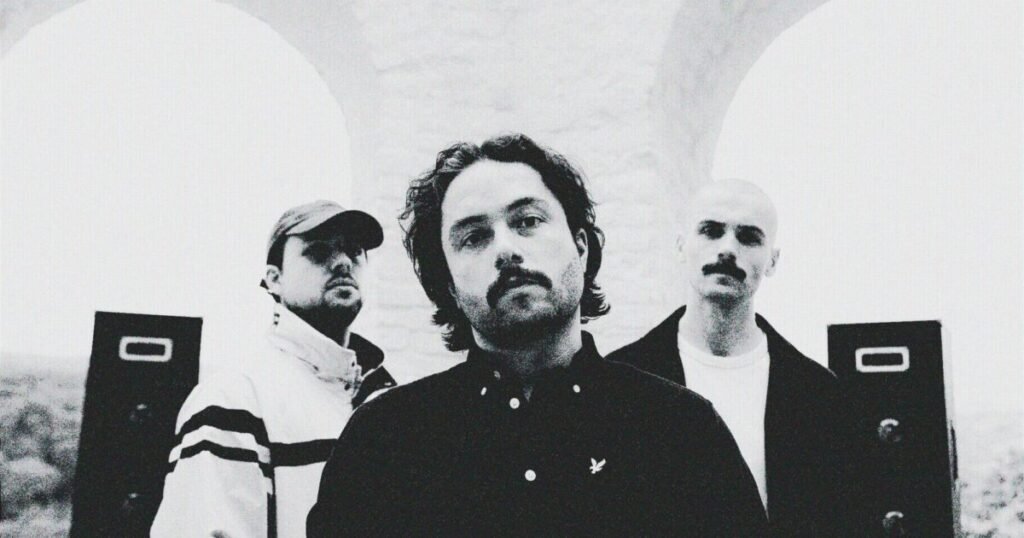 Dublin electro-noise trio Yard and their mascot Bucketman