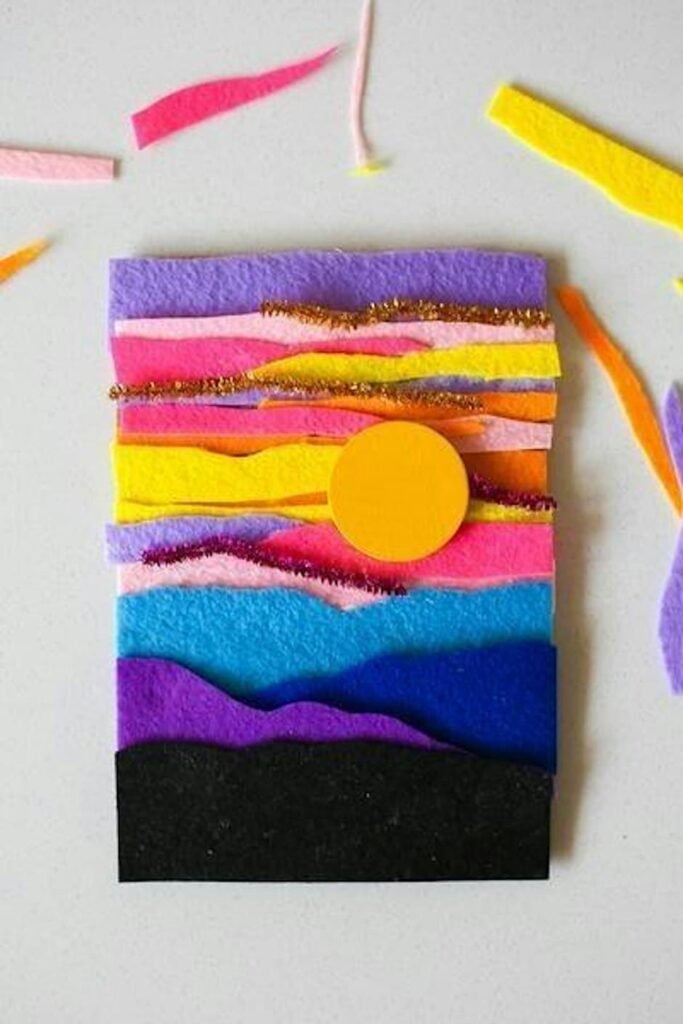 Felt landscape crafting for young children