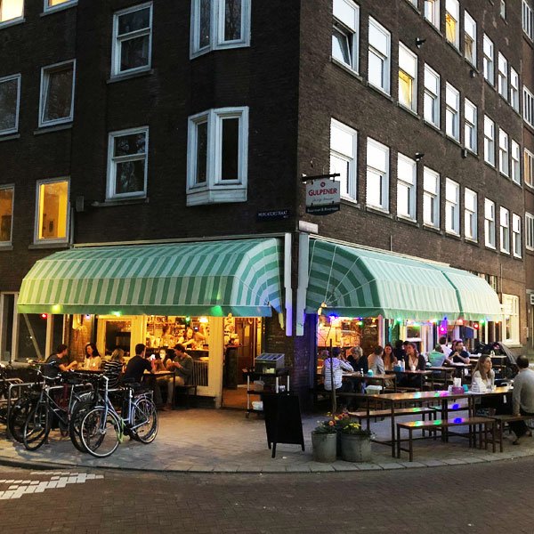 Buren Block Party terrace gathering by Cafe de With