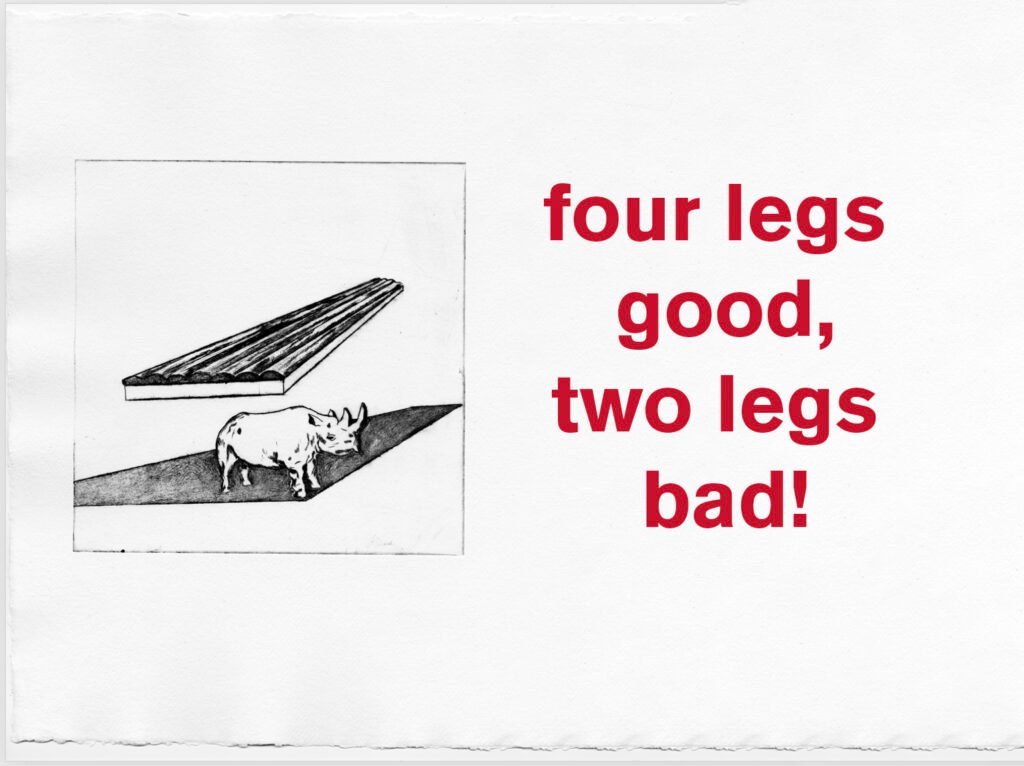 Four Legs Good, Two Legs Bad! at Lumen Travo Gallery