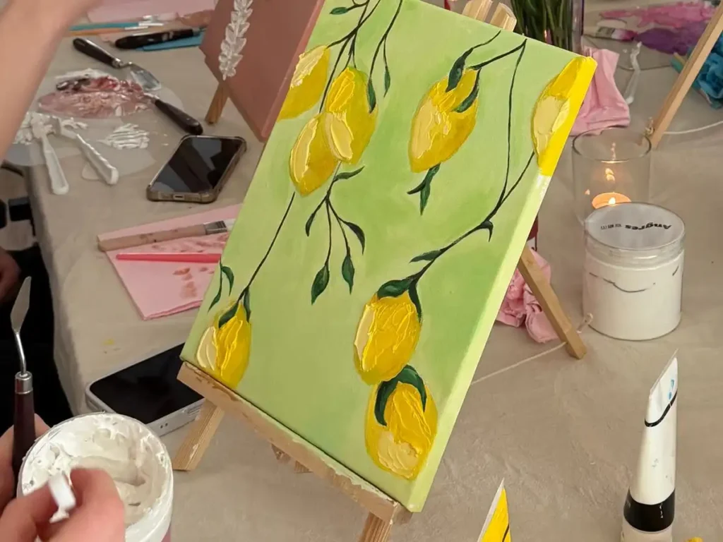 Raised canvas textures with paste and acrylic paint
