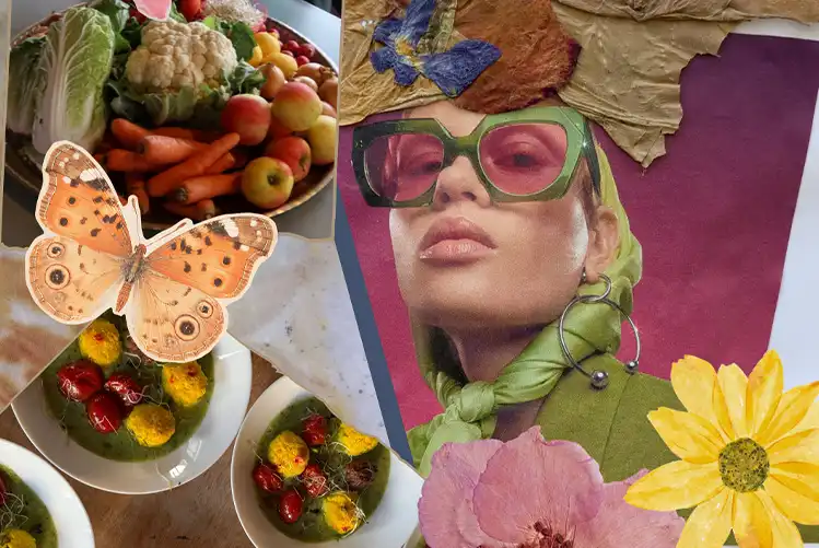 Botanical collage and circular dinner with The Circular Table