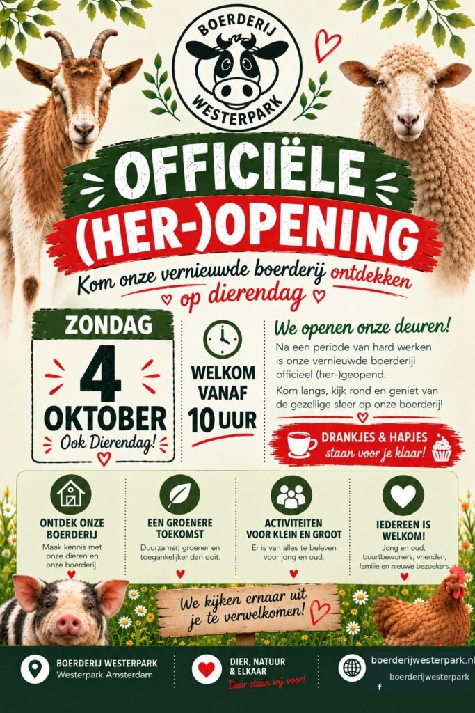 Dierendag reopening for the Westerpark children’s farm