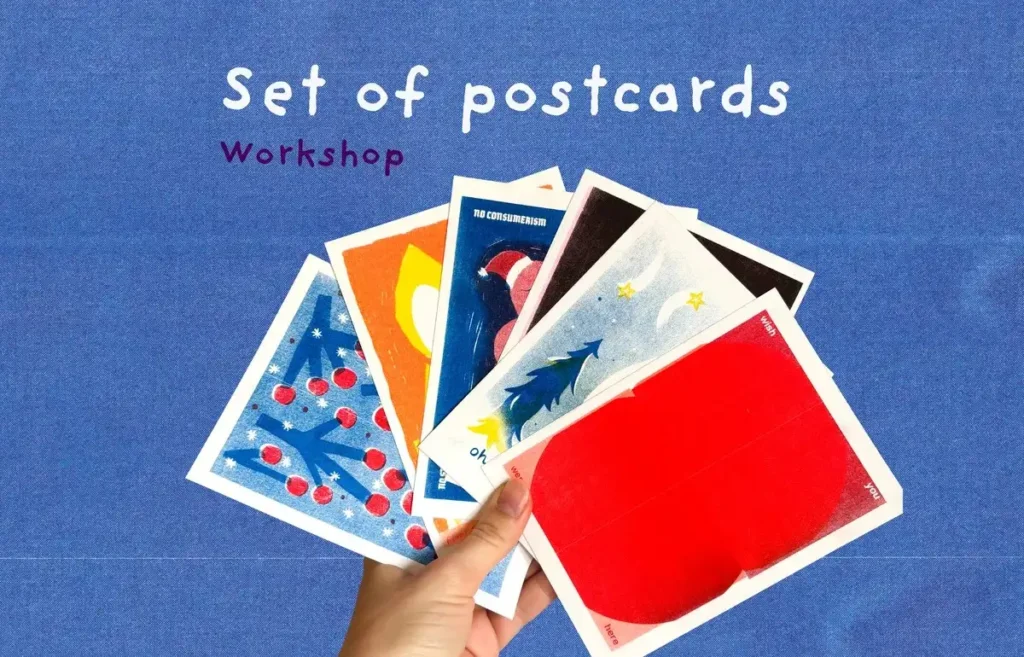 Riso Postcards: design and print a set of two-colour cards